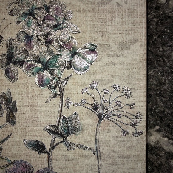 Floral And Butterfly Canvas Art 12” Square Set Of 2 - Picture 4 of 9